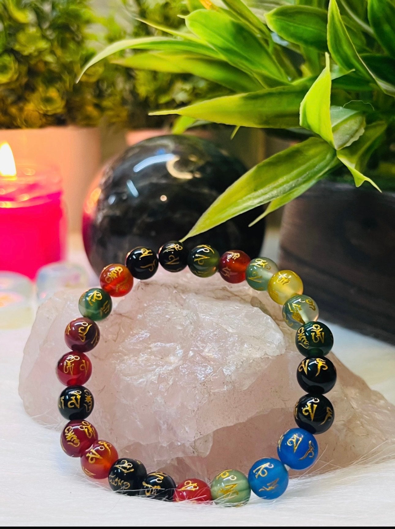 Om Mani Padme Hum 7 Chakra Bracelet