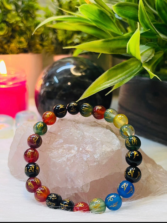 Om Mani Padme Hum 7 Chakra Bracelet